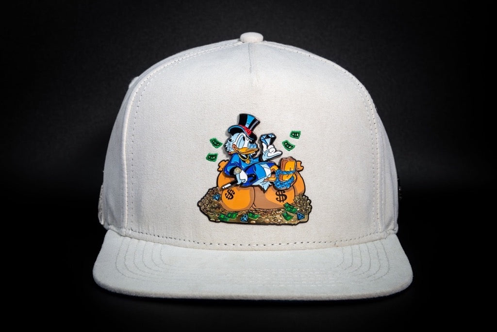 Casquette Beige Suédine – Badge Money Duck | Cash Only