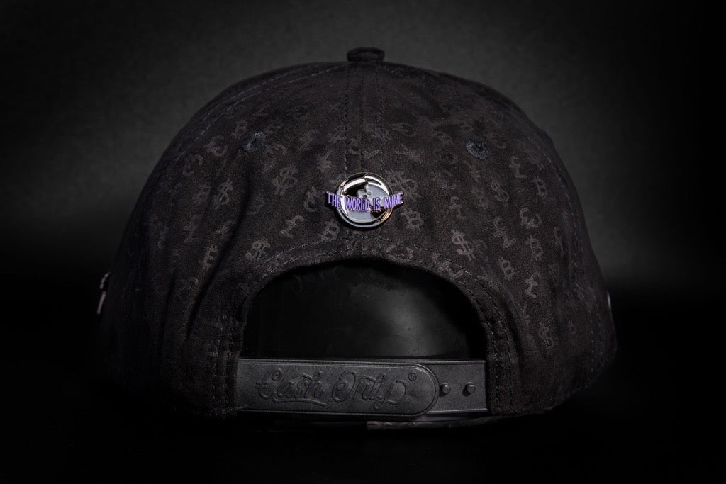 Casquette Noire Full Print - Badge Money Drop | Cash Only