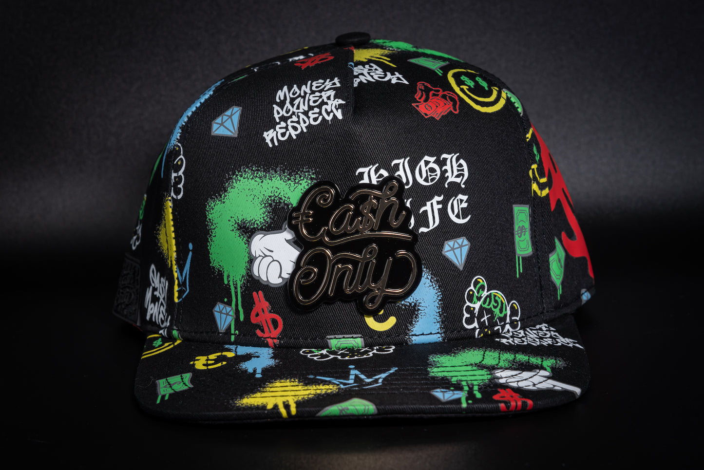 Casquette Full Print – Édition Black Graffiti | Cash Only