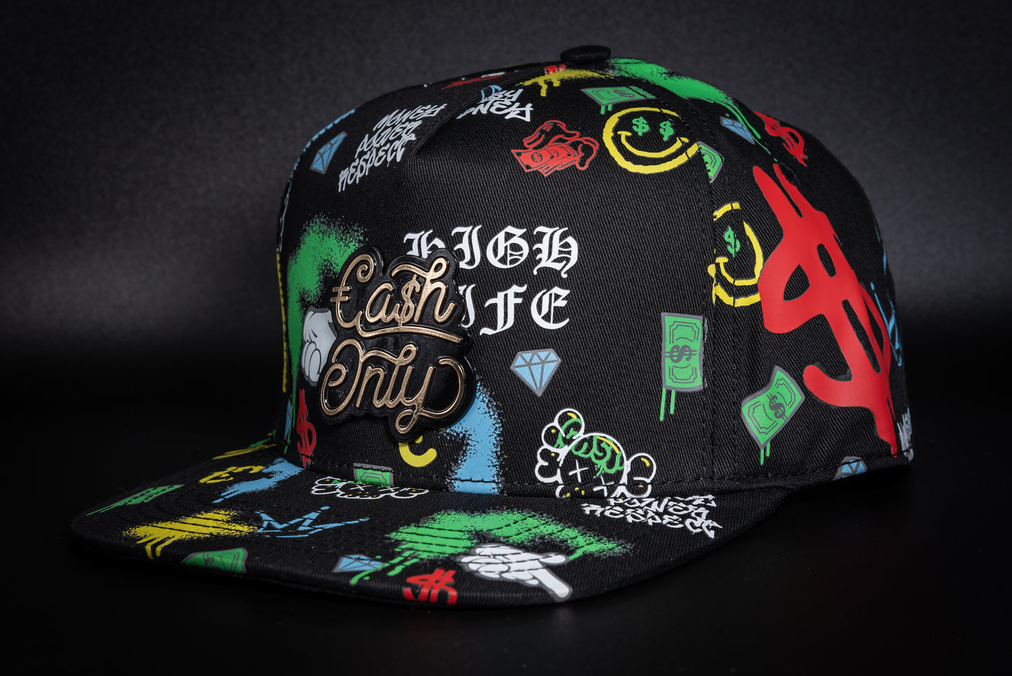 Casquette Full Print – Édition Black Graffiti | Cash Only