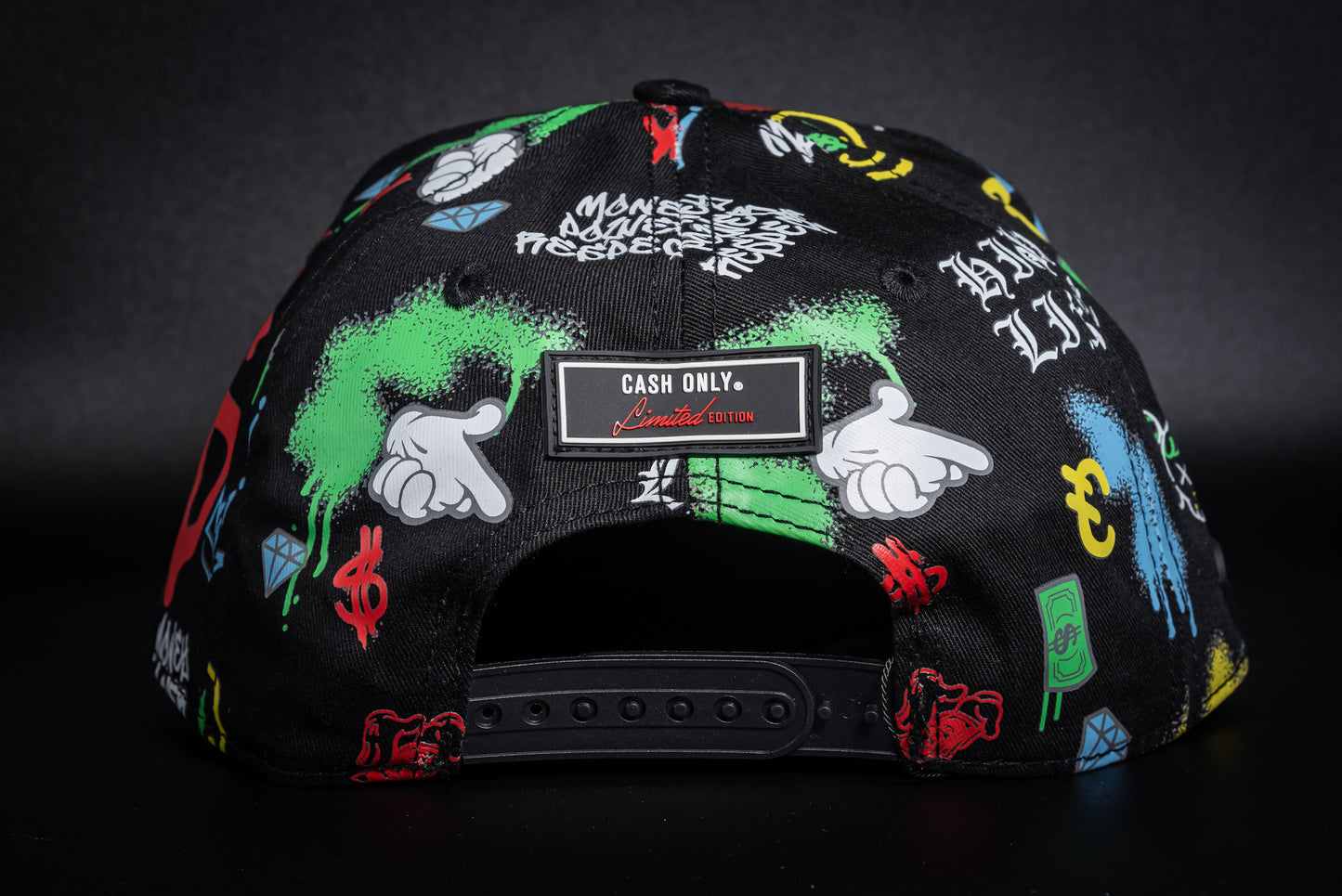 Casquette Full Print – Édition Black Graffiti | Cash Only