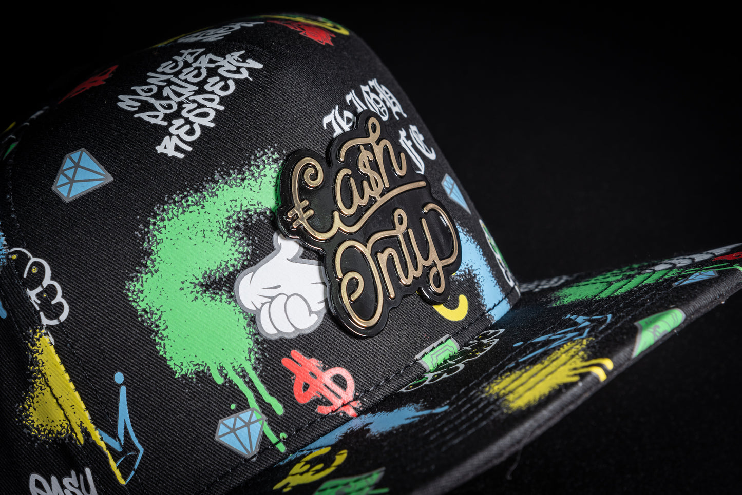 Casquette Full Print – Édition Black Graffiti | Cash Only