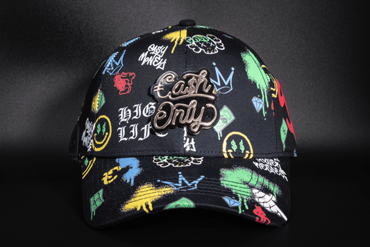 Casquette Full Print – Édition Black Graffiti | Cash Only