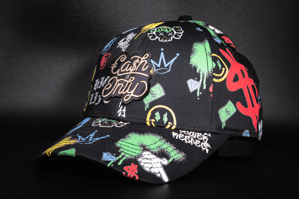 Casquette Full Print – Édition Black Graffiti | Cash Only