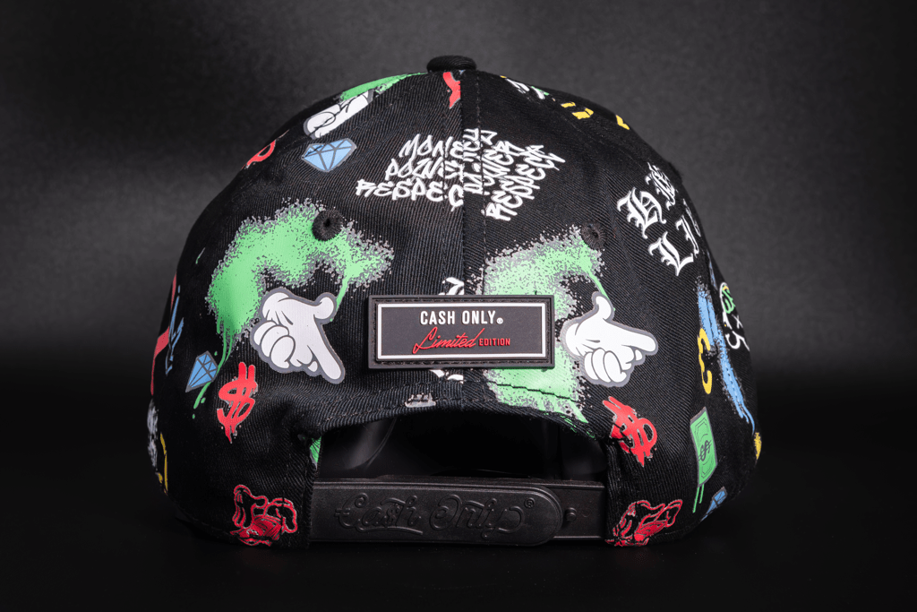 Casquette Full Print – Édition Black Graffiti | Cash Only