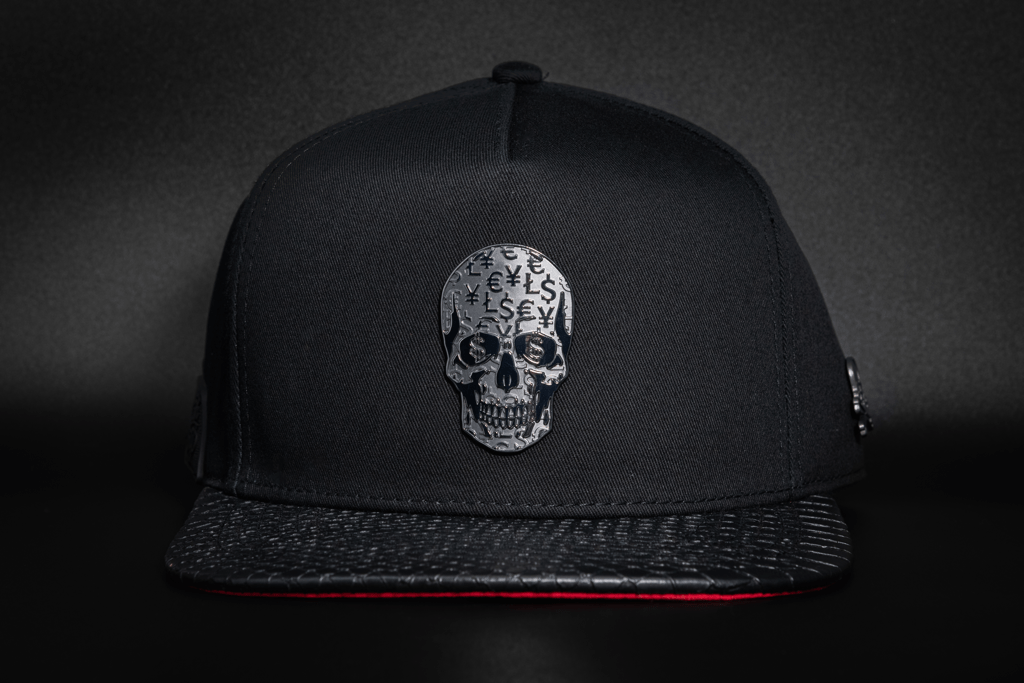 Casquette noire rouge skull luxe | Cash Only