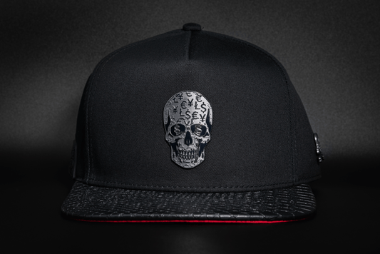 Casquette noire rouge skull luxe | Cash Only