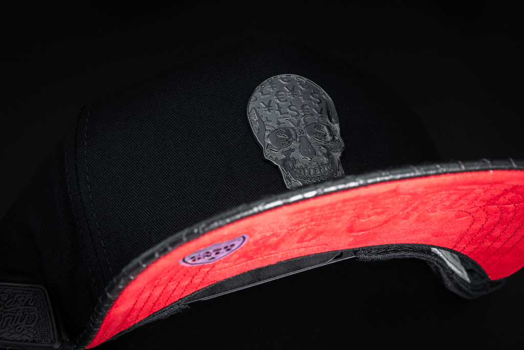 Casquette noire rouge skull luxe | Cash Only