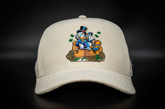 Casquette Beige Suédine – Badge Money Duck | Cash Only