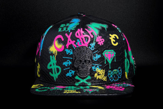 Casquette Full Print Graffiti – Badge Skull Black | Cash Only