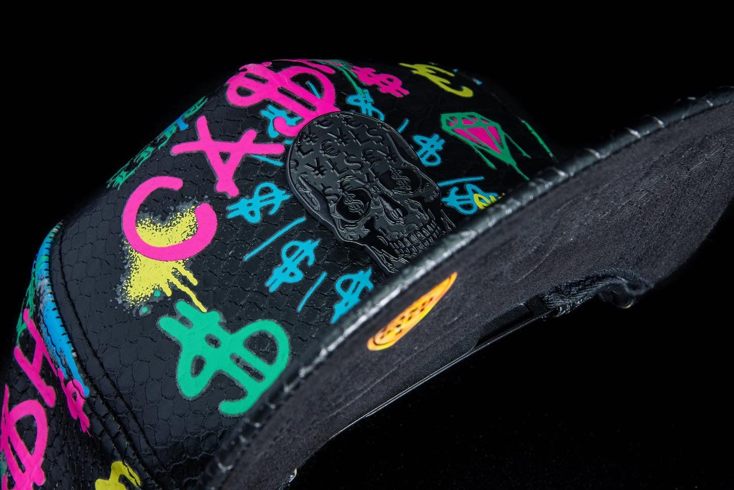 Casquette Full Print Graffiti – Badge Skull Black | Cash Only